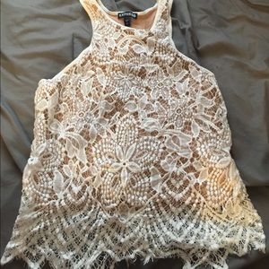 White lace tank top